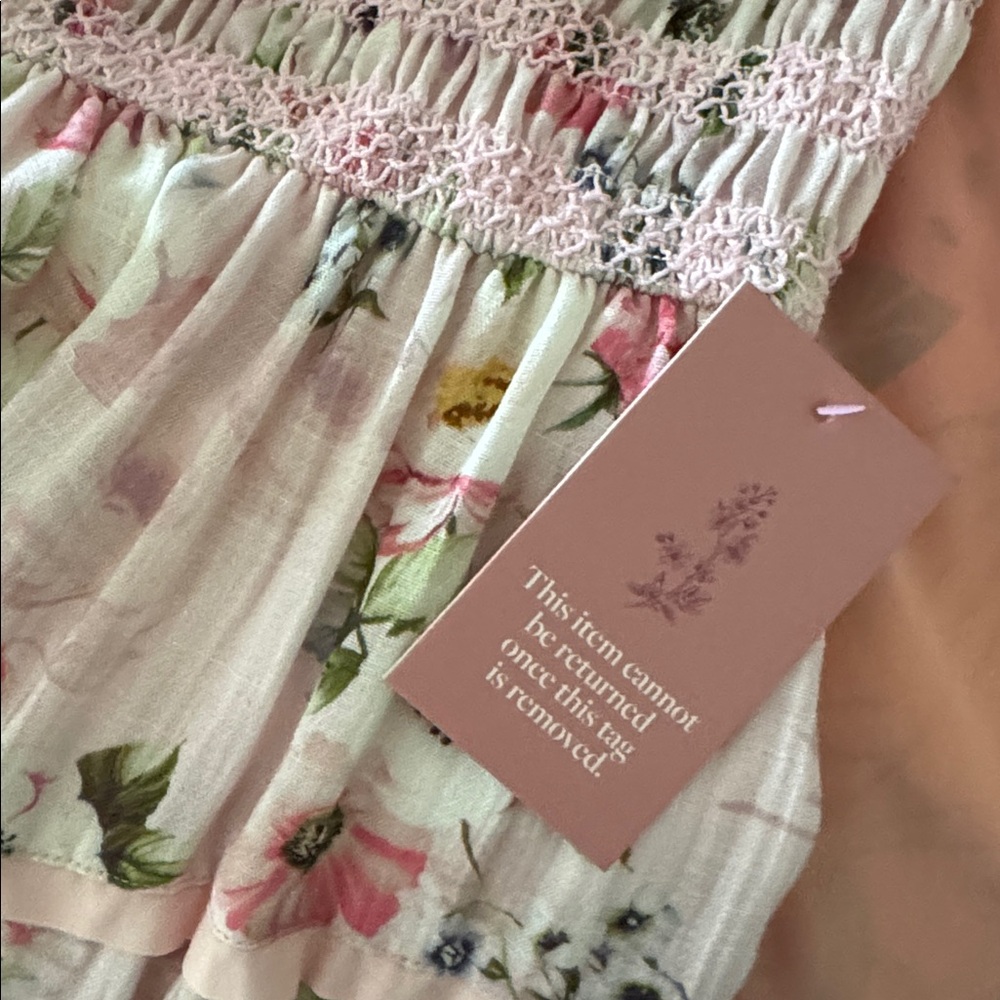 NWT Ivy City Co Pink Floral Smocked Roselyn Midi Dress XS - Picture 5 of 12